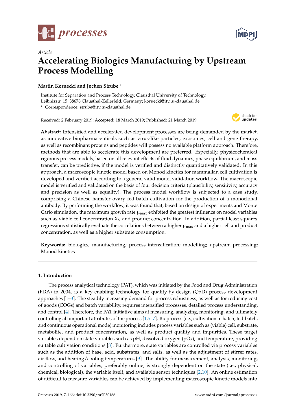 Accelerating Biologics Manufacturing by Upstream Process Modelling