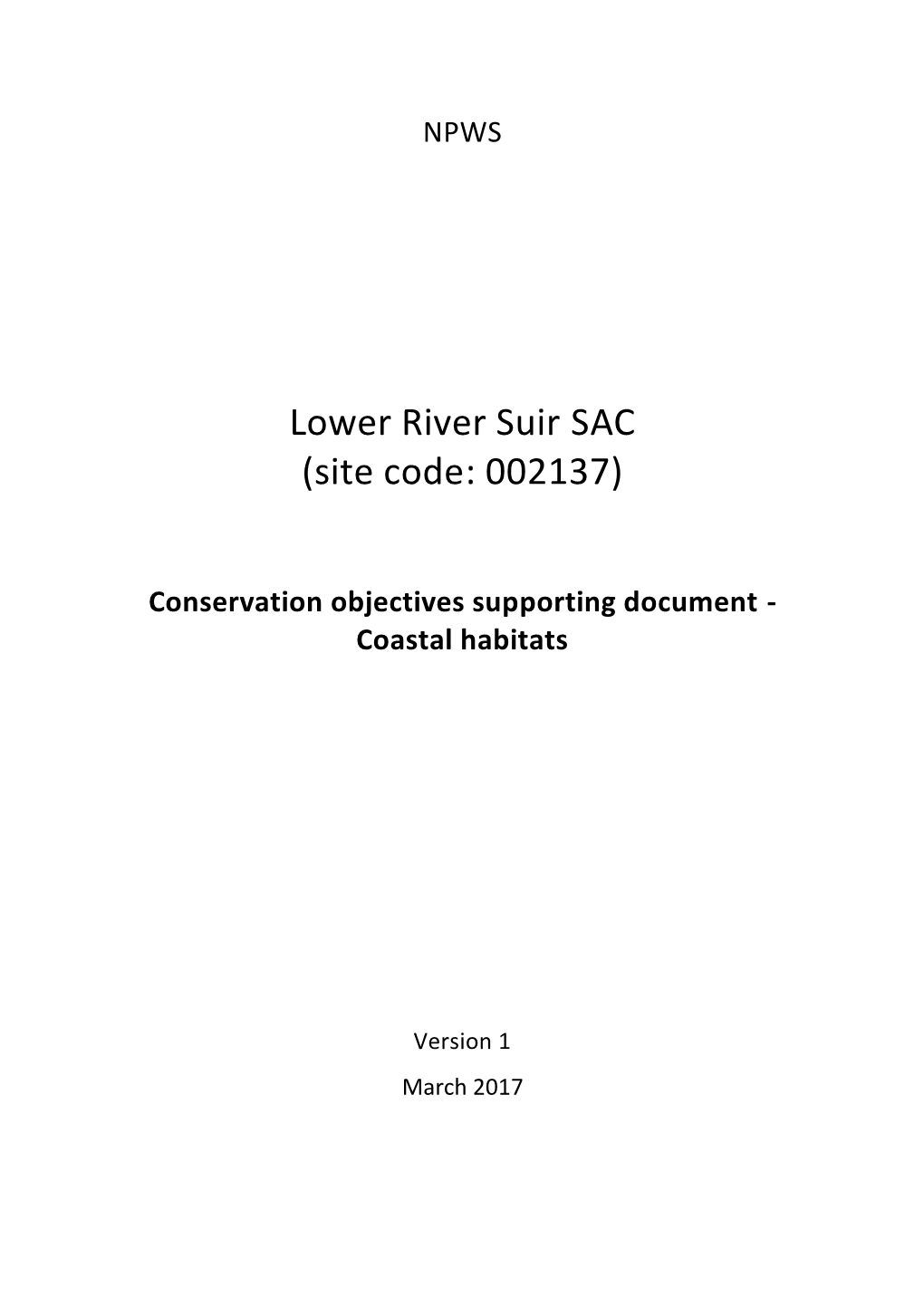 Lower River Suir SAC (Site Code: 002137)