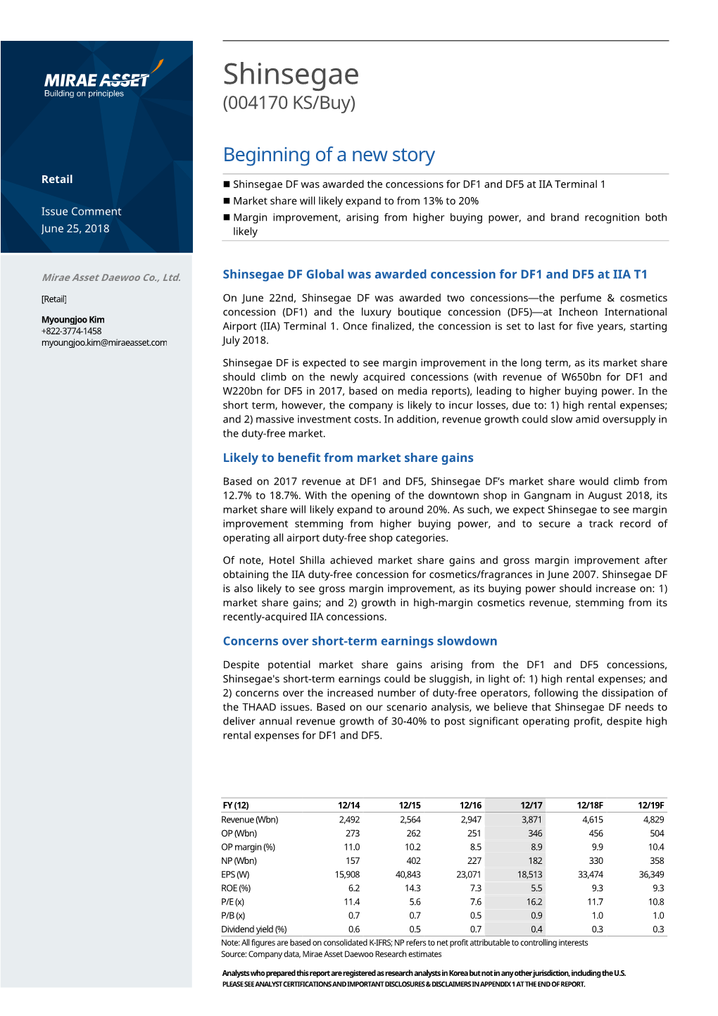 Shinsegae (004170 KS /Buy )