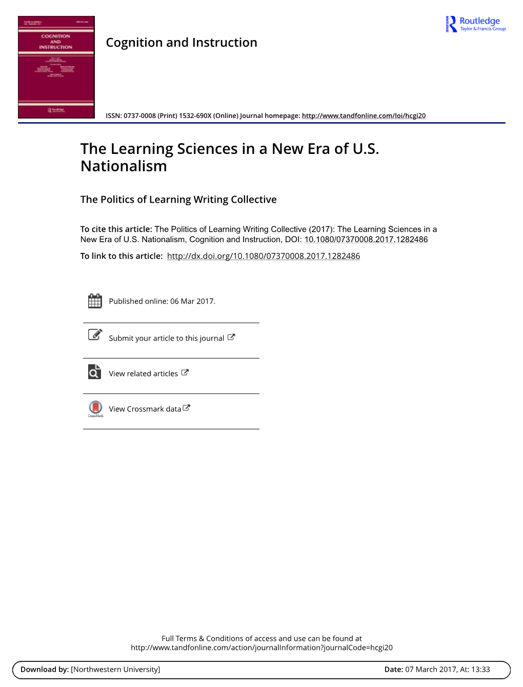 The Learning Sciences in a New Era of U.S. Nationalism