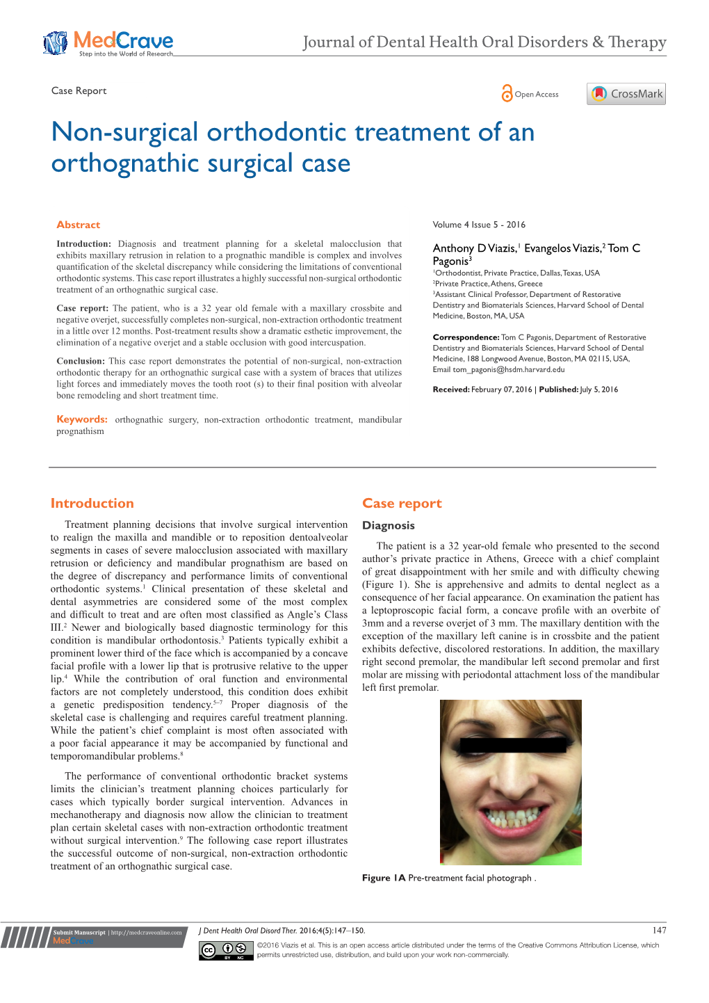 Non-Surgical Orthodontic Treatment of an Orthognathic Surgical Case