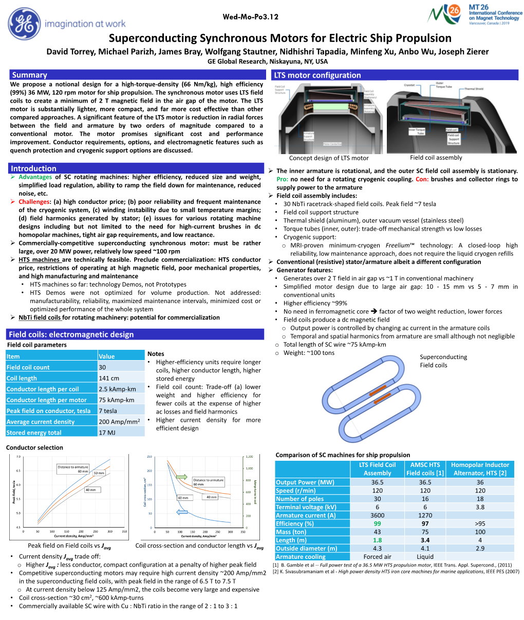 Superconducting Synchronous Motors for Electric Ship Propulsion