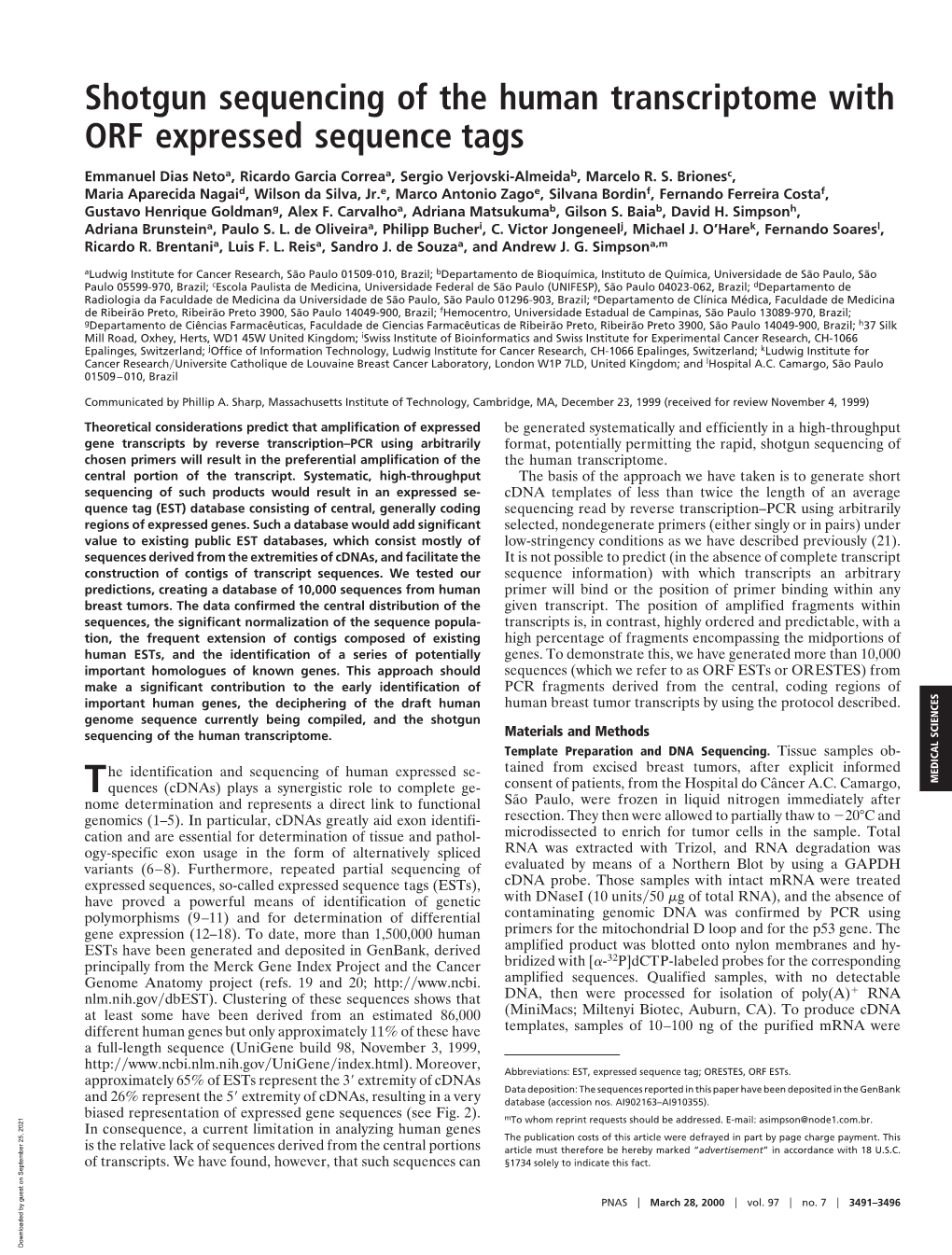 Shotgun Sequencing of the Human Transcriptome with ORF Expressed Sequence Tags