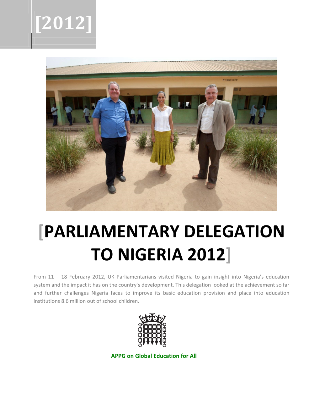 Parliamentary Delegation to Nigeria 2012]