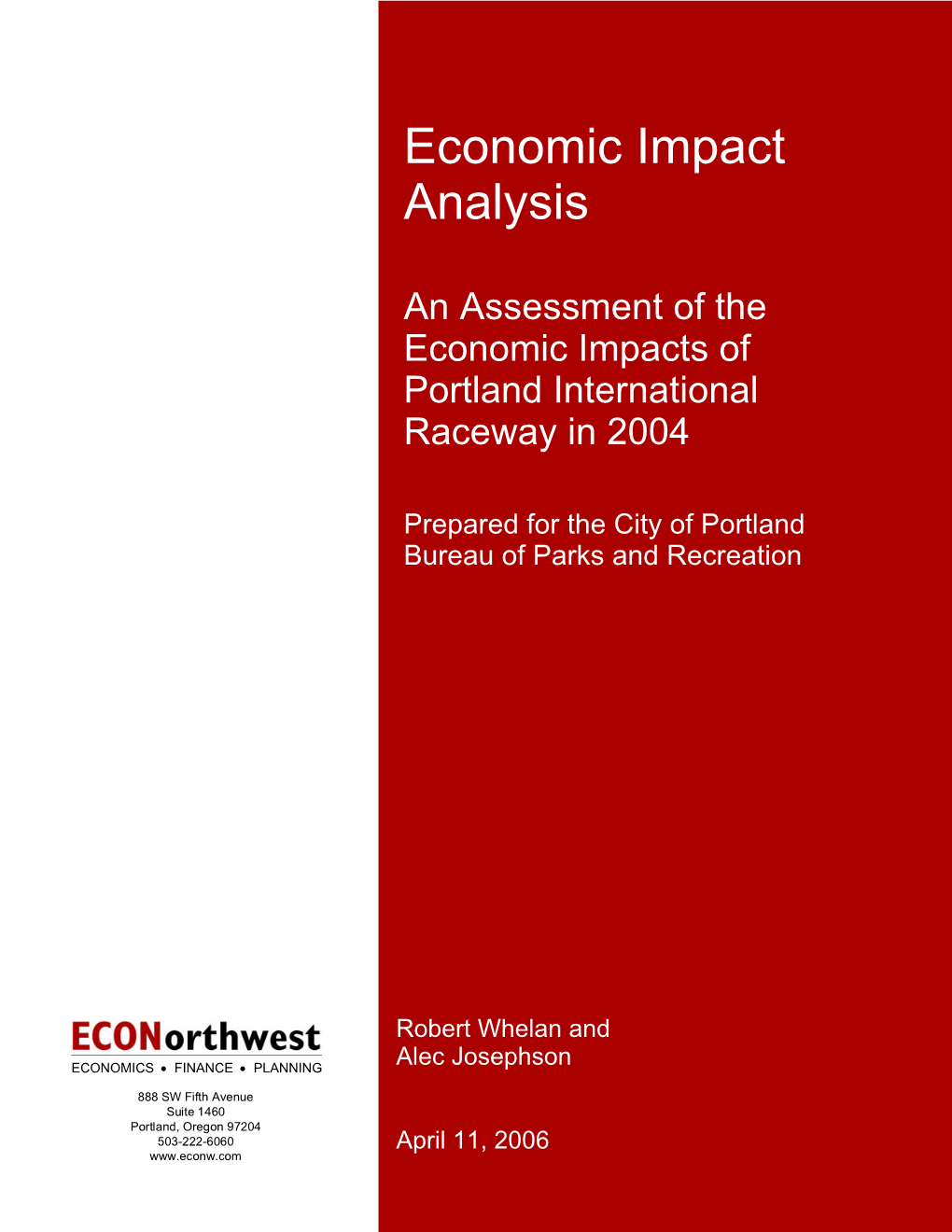 PIR Economic Impact Analysis Econorthwest Page I Where Visitors Came from 15