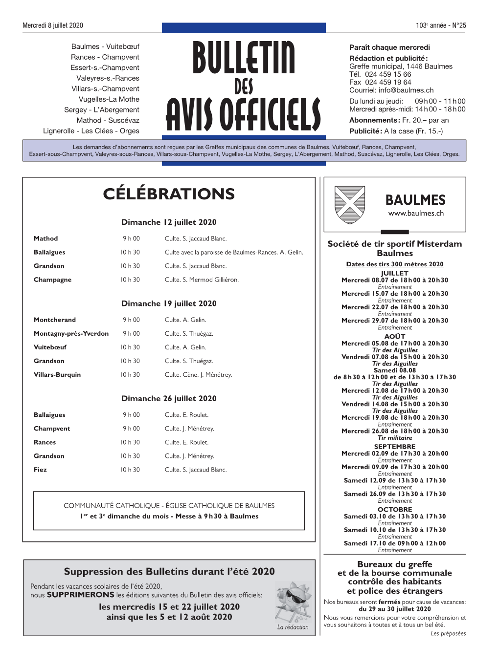 Bulletin Avis Officiels