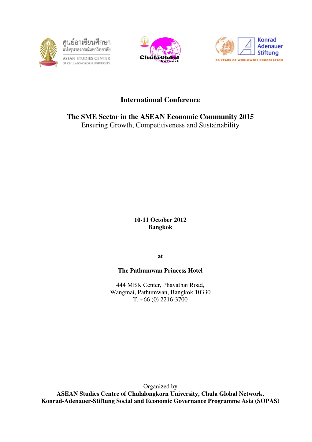 Programm 12-10-10 Konf the SME Sector in the ASEAN Economic