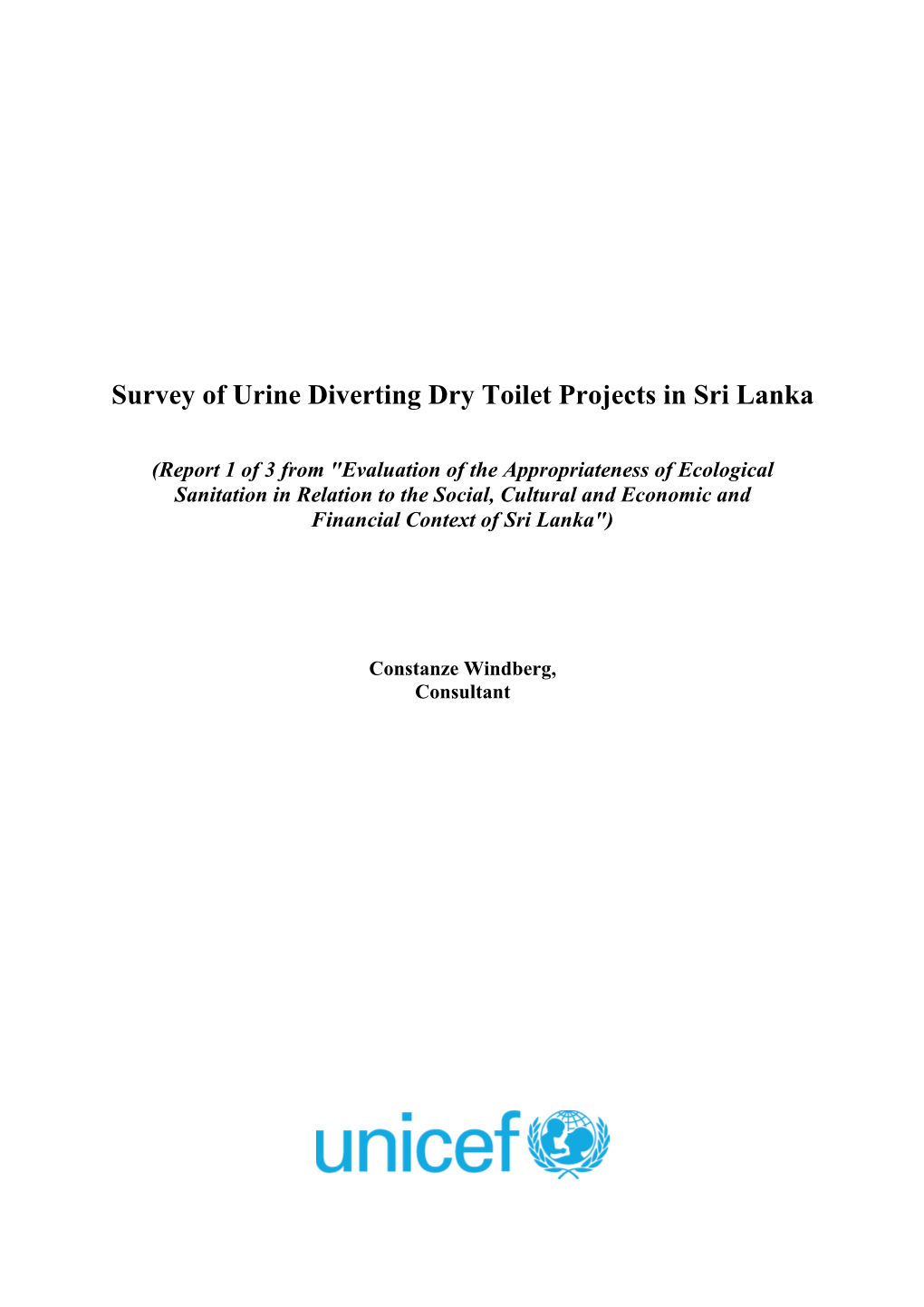 Survey of Urine Diverting Dry Toilet Projects in Sri Lanka