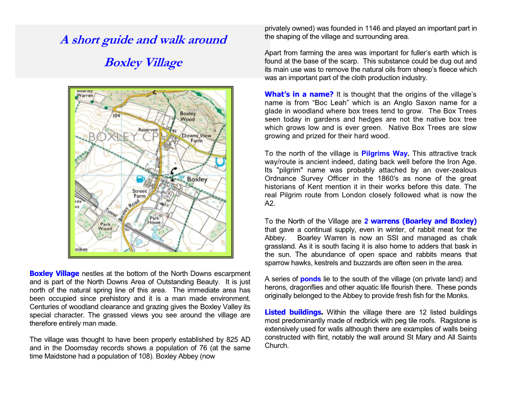 A Short Guide and Walk Around Boxley Village