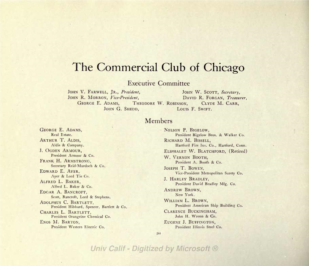 The Commercial Club of Chicago