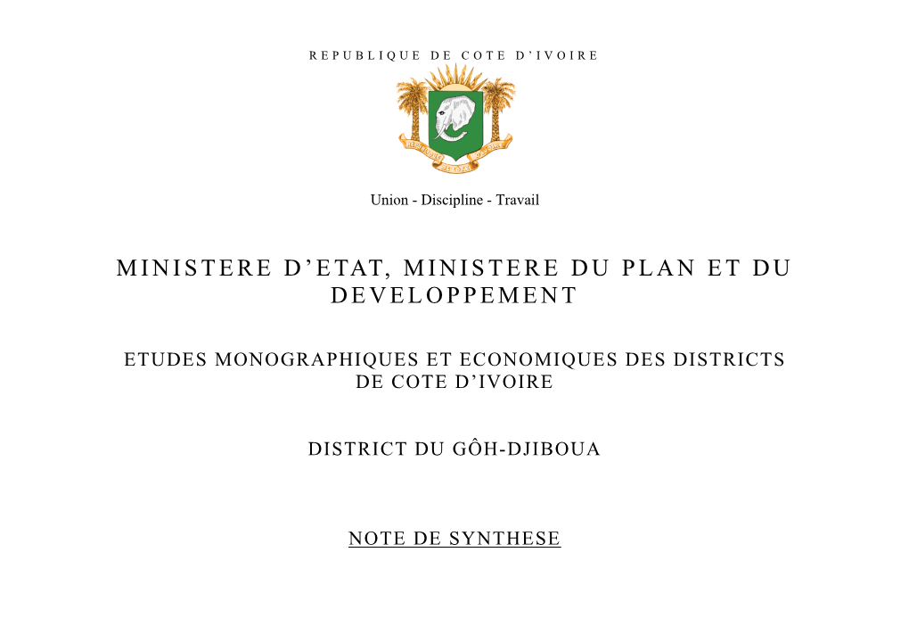 Ministere D'etat, Ministere Du Plan Et Du Developpement