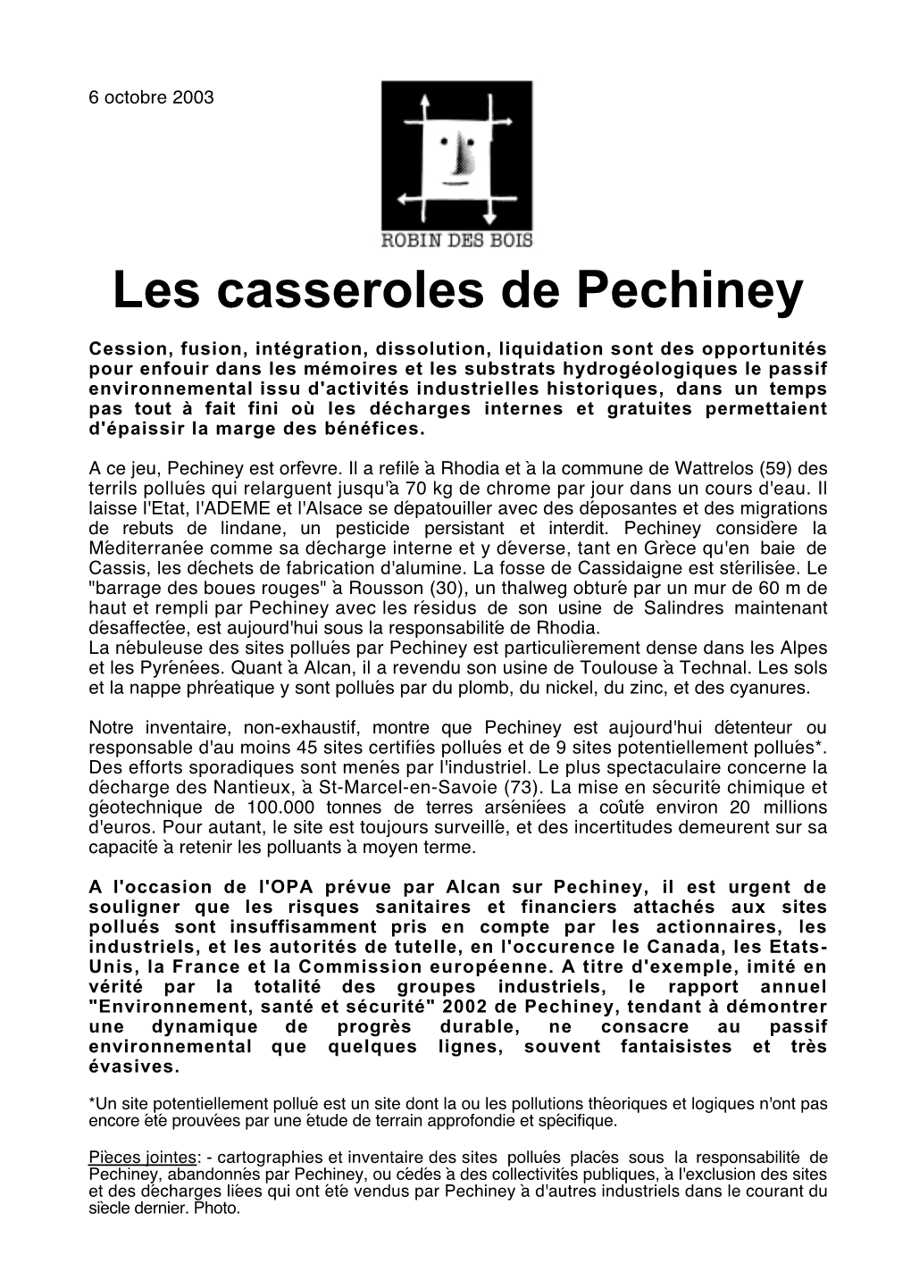 Les Casseroles De Pechiney