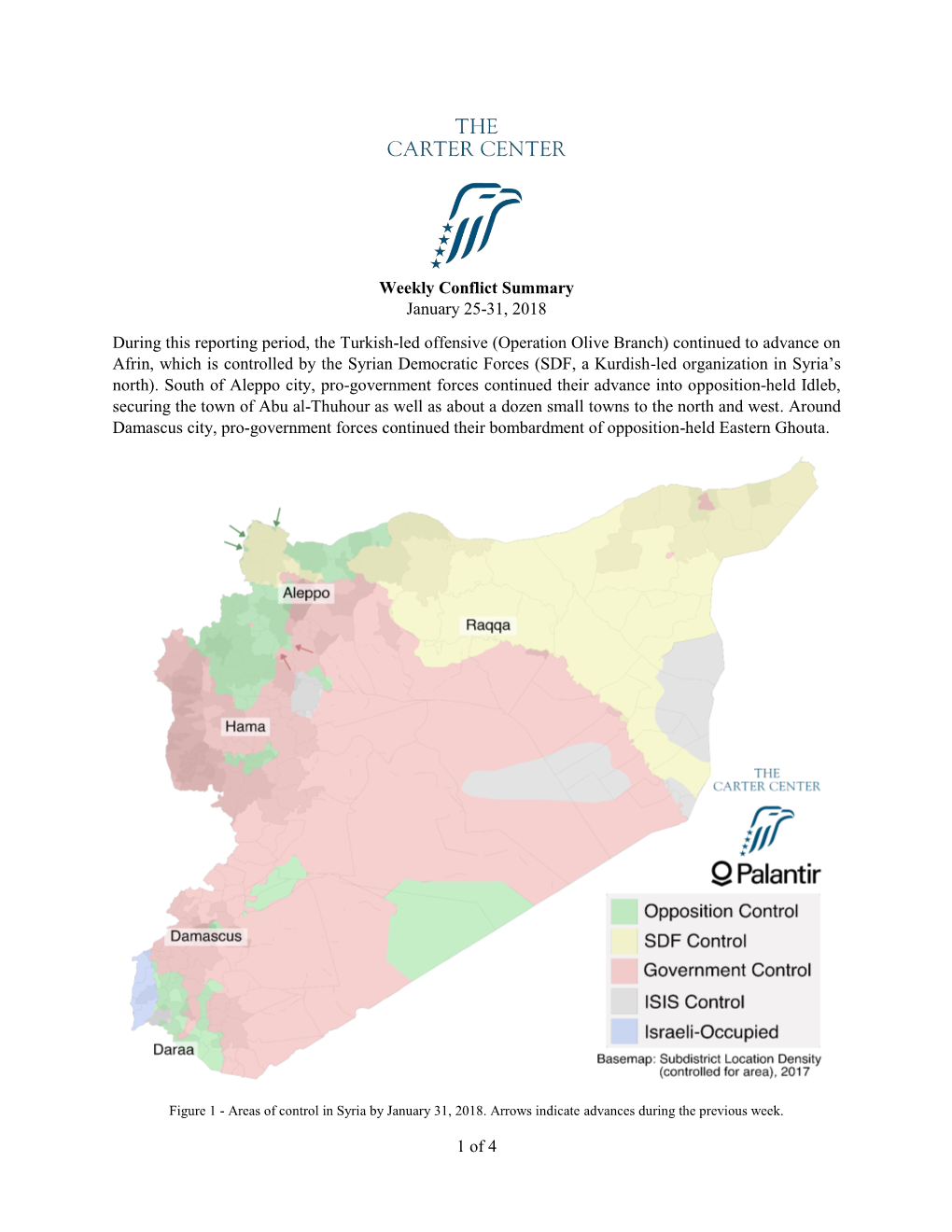 1 of 4 Weekly Conflict Summary January 25-31