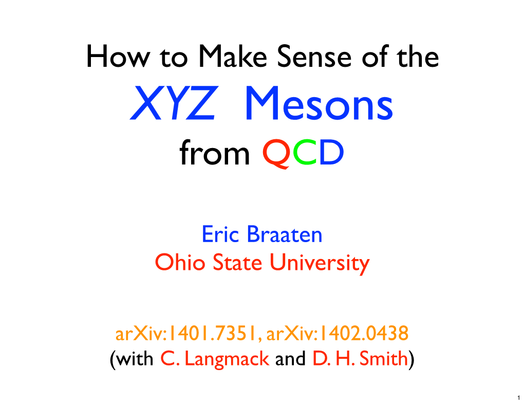 How to Make Sense of the XYZ Mesons from QCD