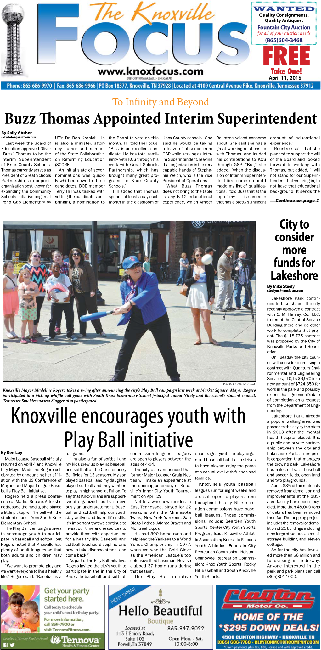 Knoxville Encourages Youth with Play Ball Initiative