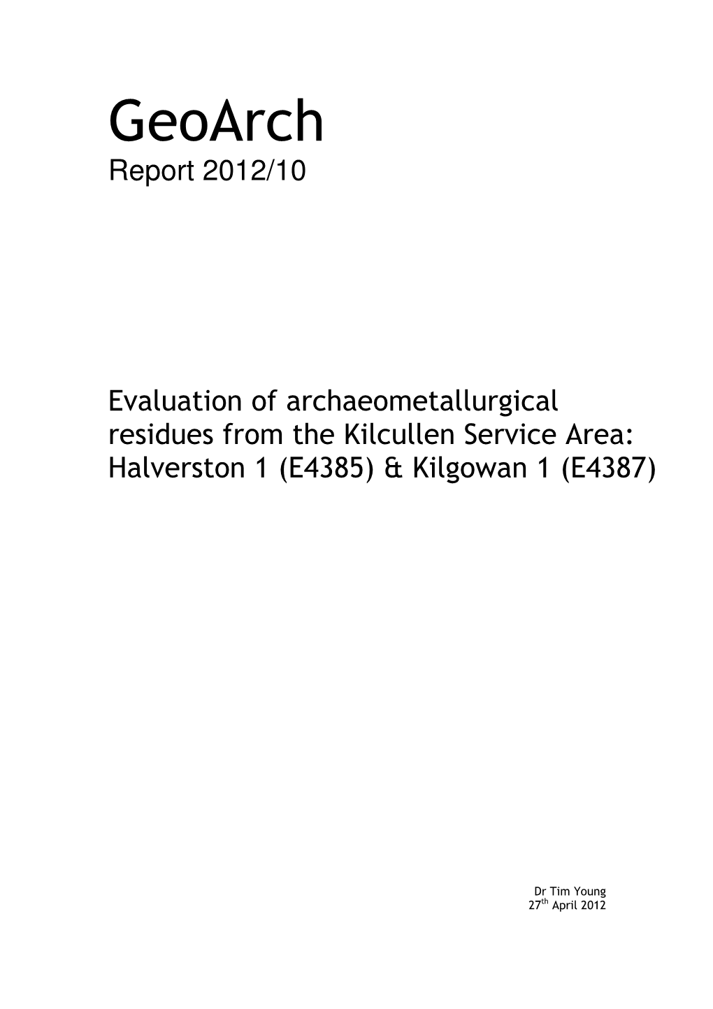 Geoarch Report 2012/10