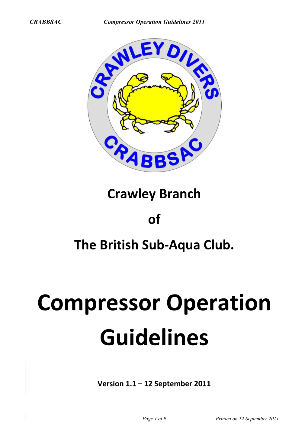 Compressor Operation Guidelines 2011