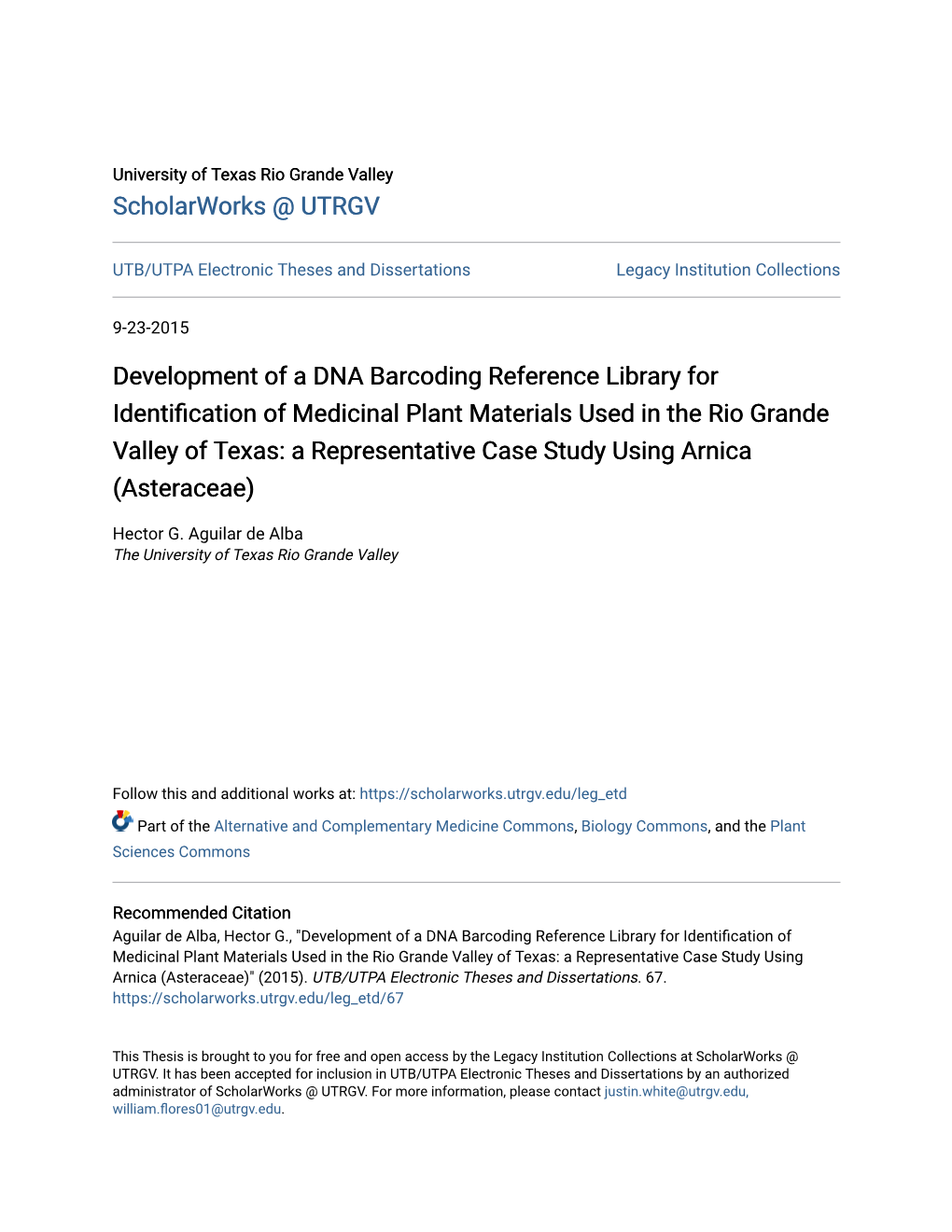 Development of a DNA Barcoding Reference Library for Identification