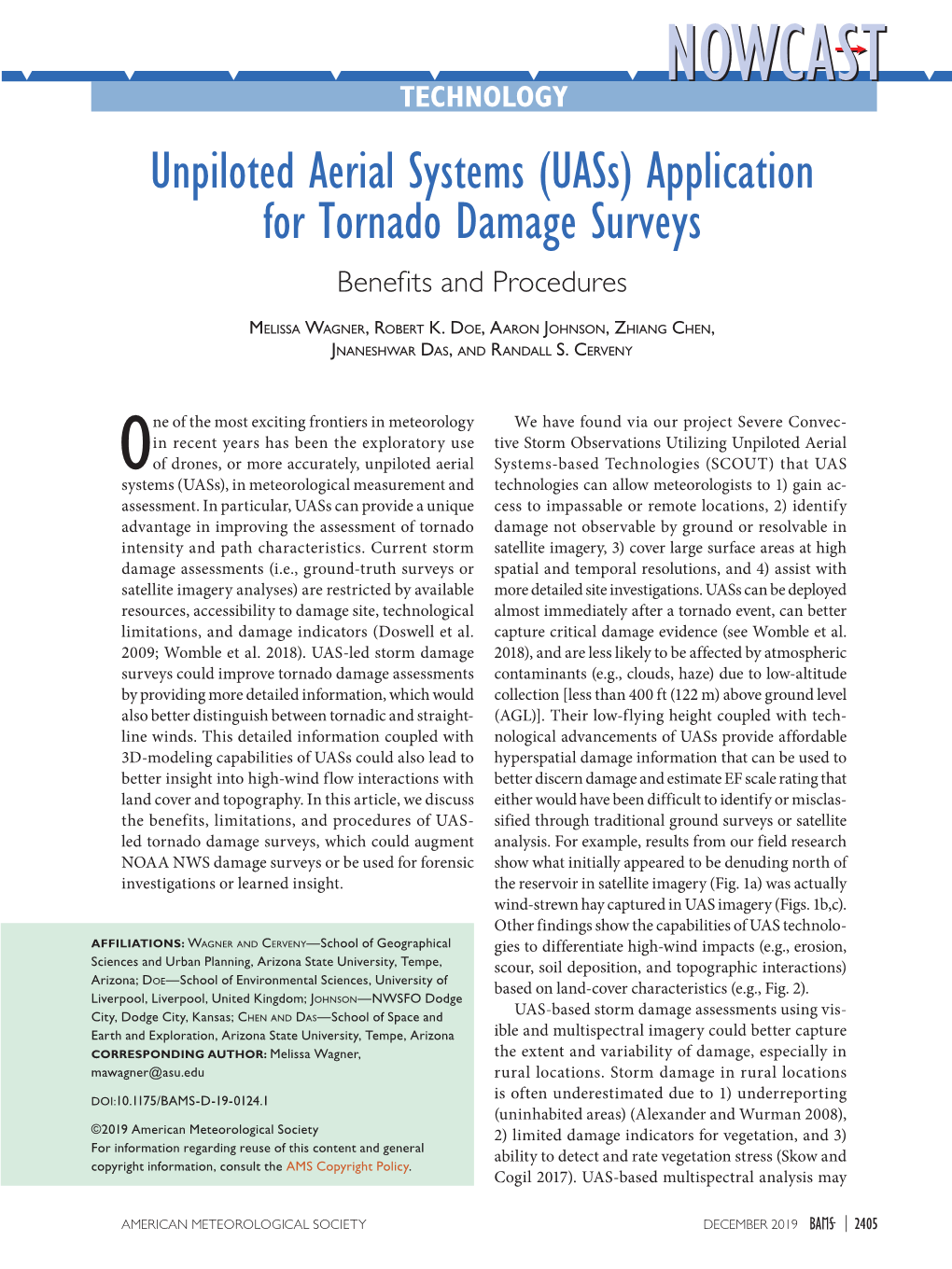 (Uass) Application for Tornado Damage Surveys Benefits and Procedures