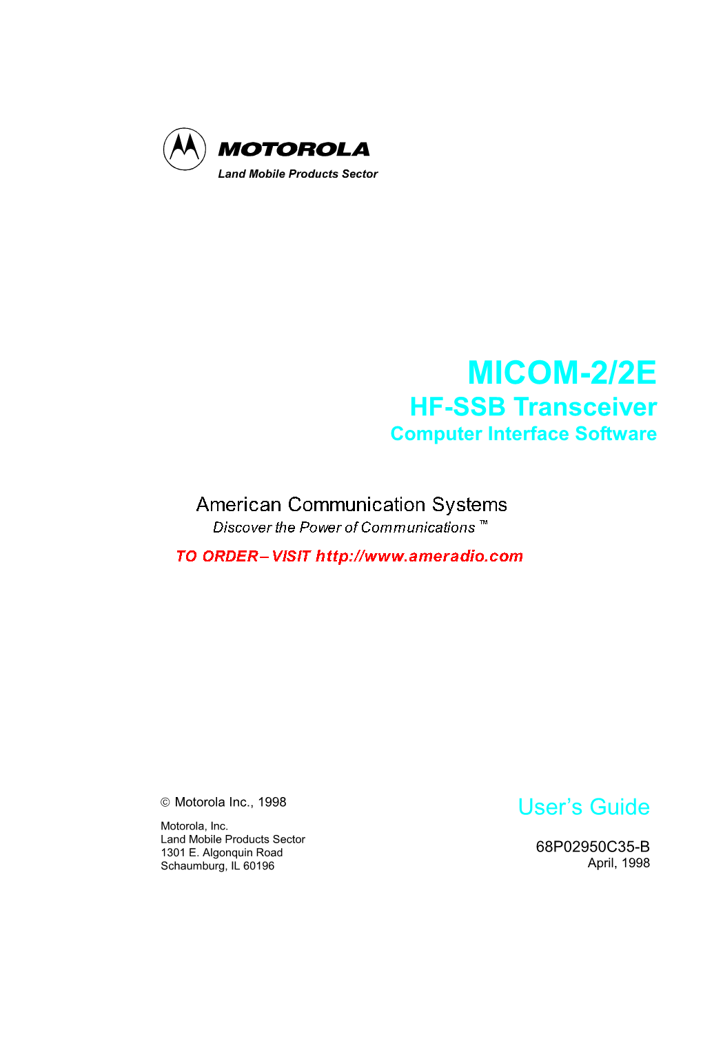 MICOM-2/2E HF-SSB Transceiver Computer Interface Software