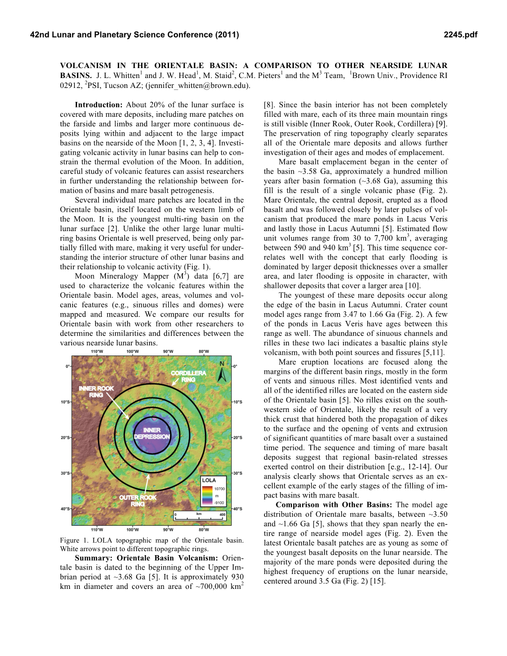 Volcanism in the Orientale Basin: a Comparison to Other Nearside Lunar Basins