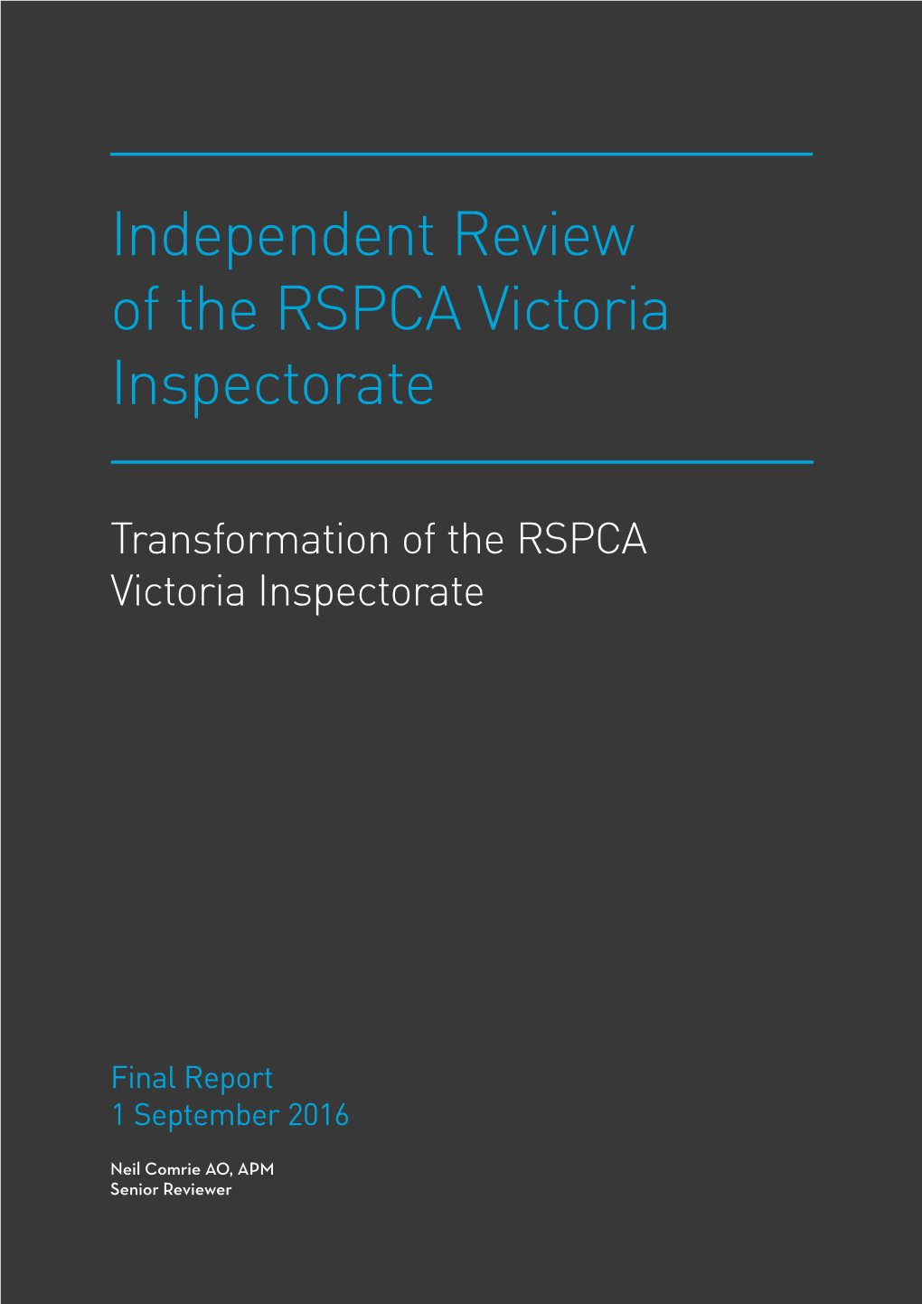 Independent Review of the RSPCA Victoria Inspectorate