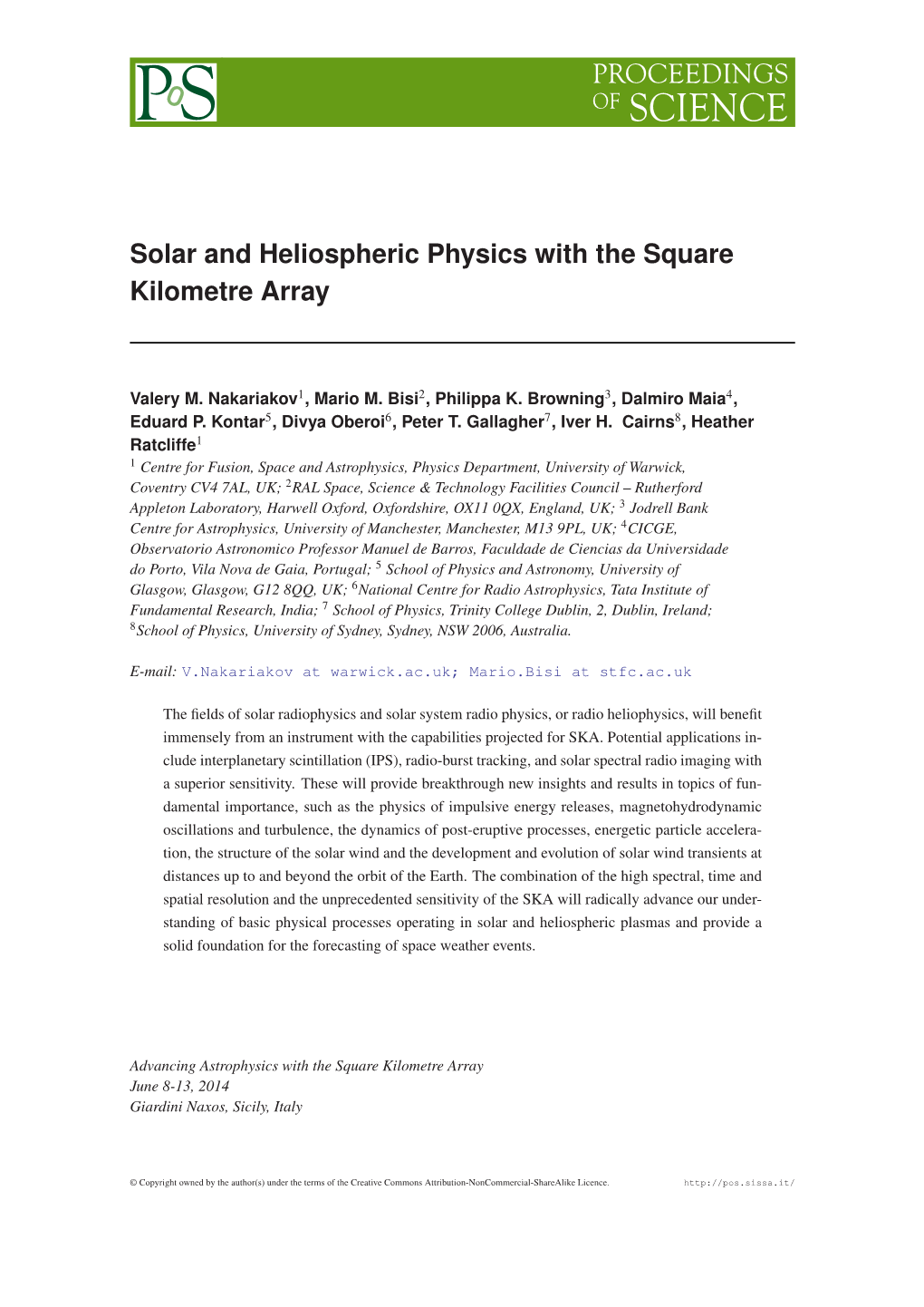 Solar and Heliospheric Physics with the Square Kilometre Array