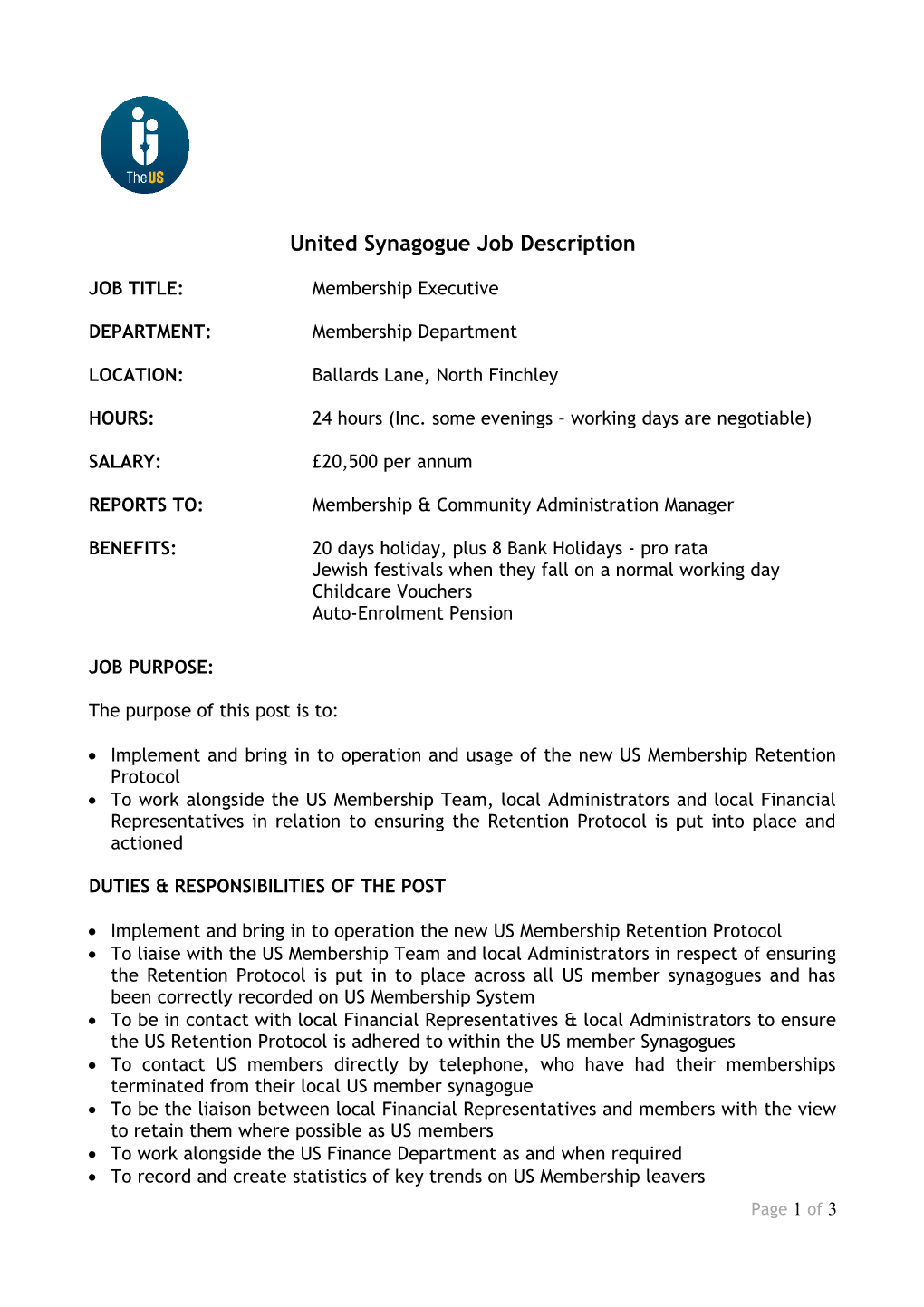 Job Description - Caretaker s1