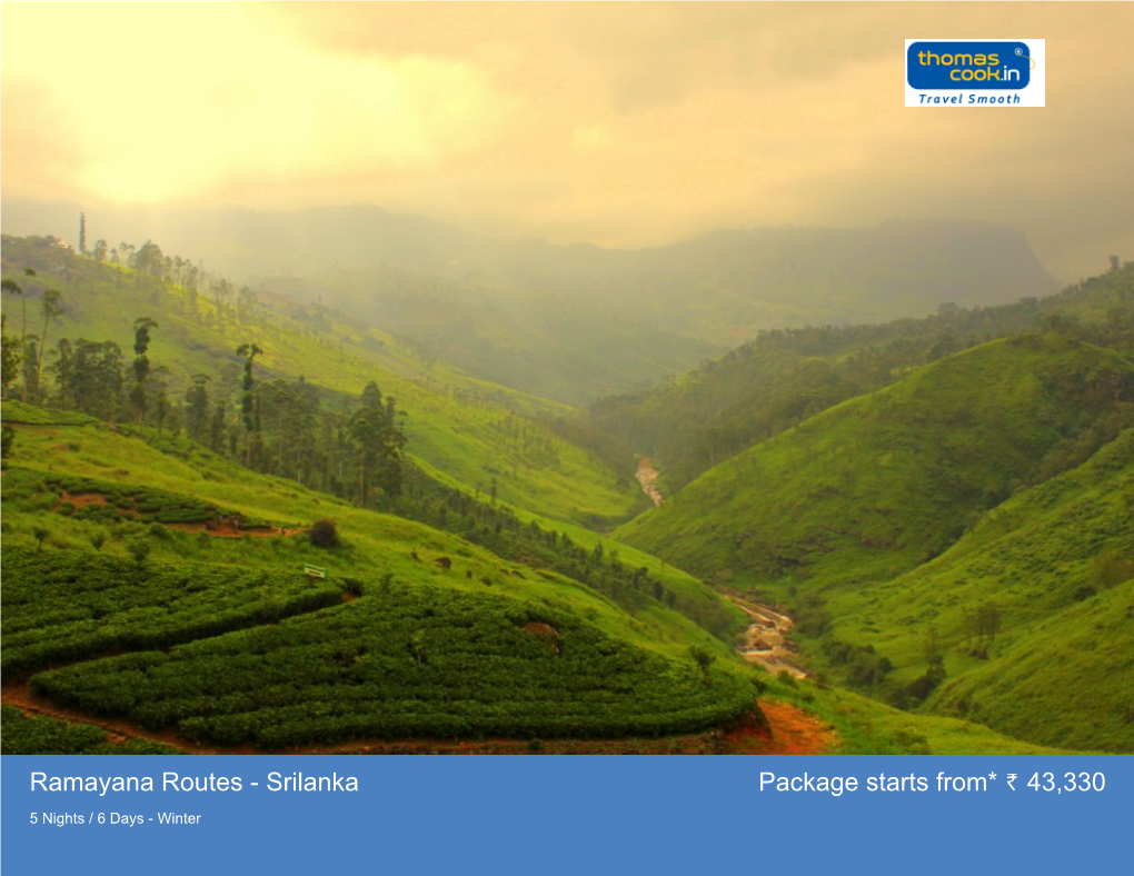 Ramayana Routes - Srilanka Package Starts From* 43,330