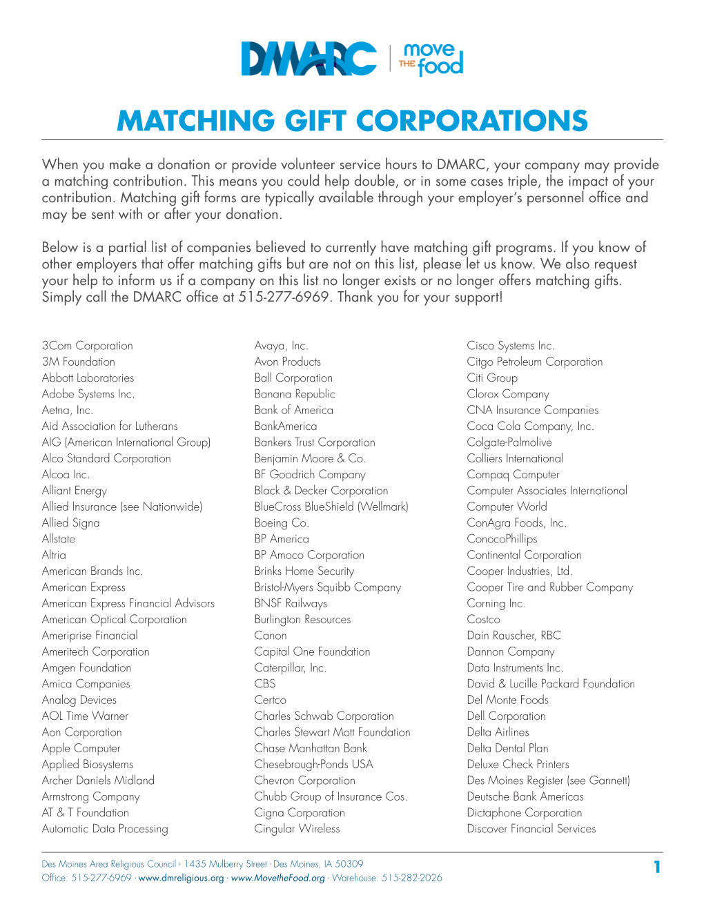 Matching Gift Corporations