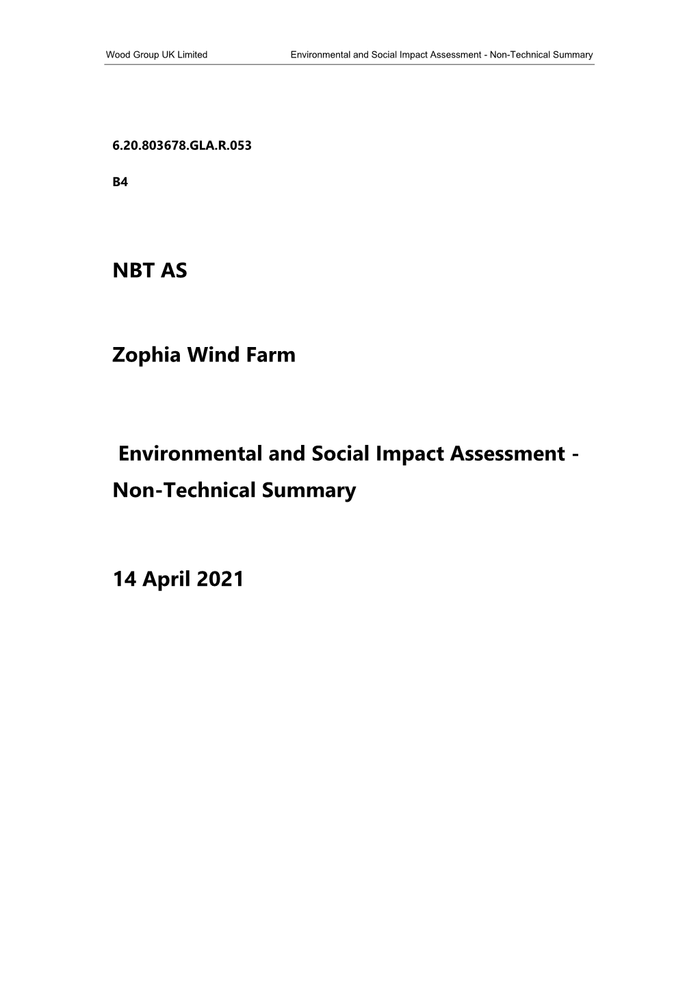 Non-Technical Summary 14 April 2021