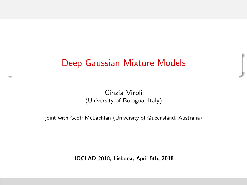 Deep Gaussian Mixture Models