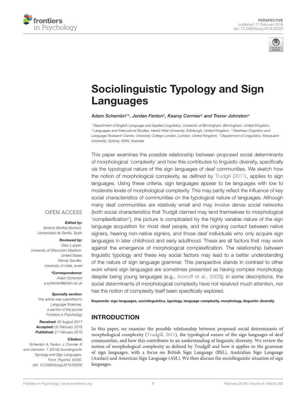 Sociolinguistic Typology and Sign Languages