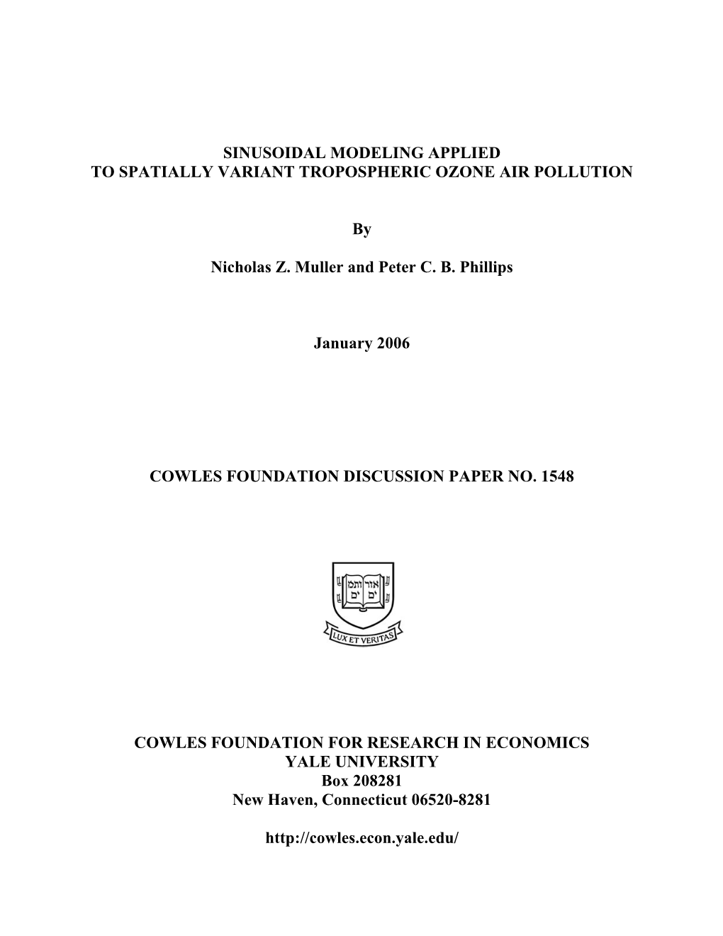 Sinusoidal Modeling Applied to Spatially Variant Tropospheric Ozone Air Pollution