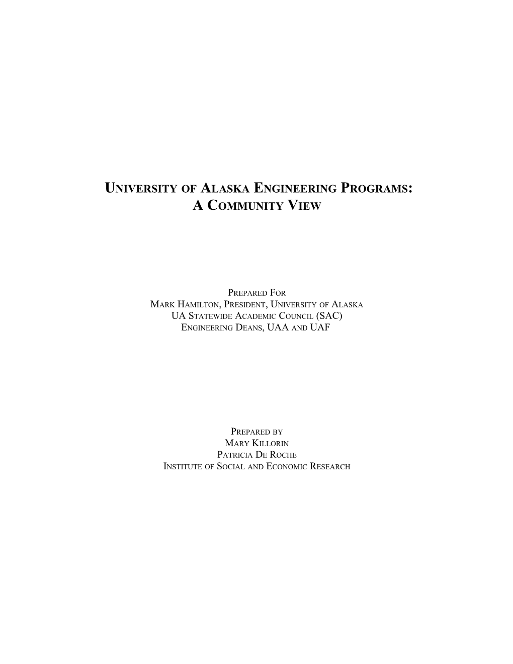 University of Alaska Engineering Programs