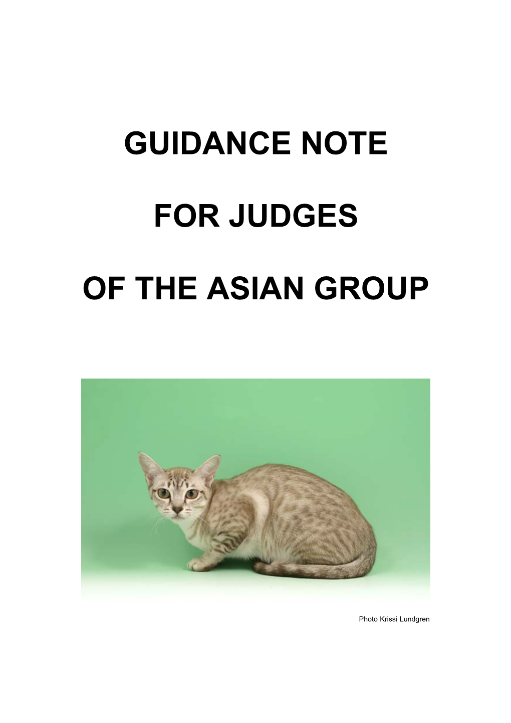Guidance Note for Judges of Asian Group