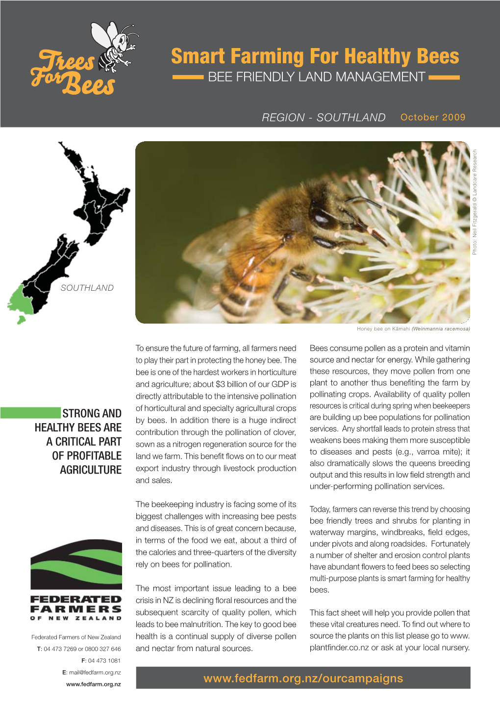 Southland Planting Guide. Farmers Trees for Bees