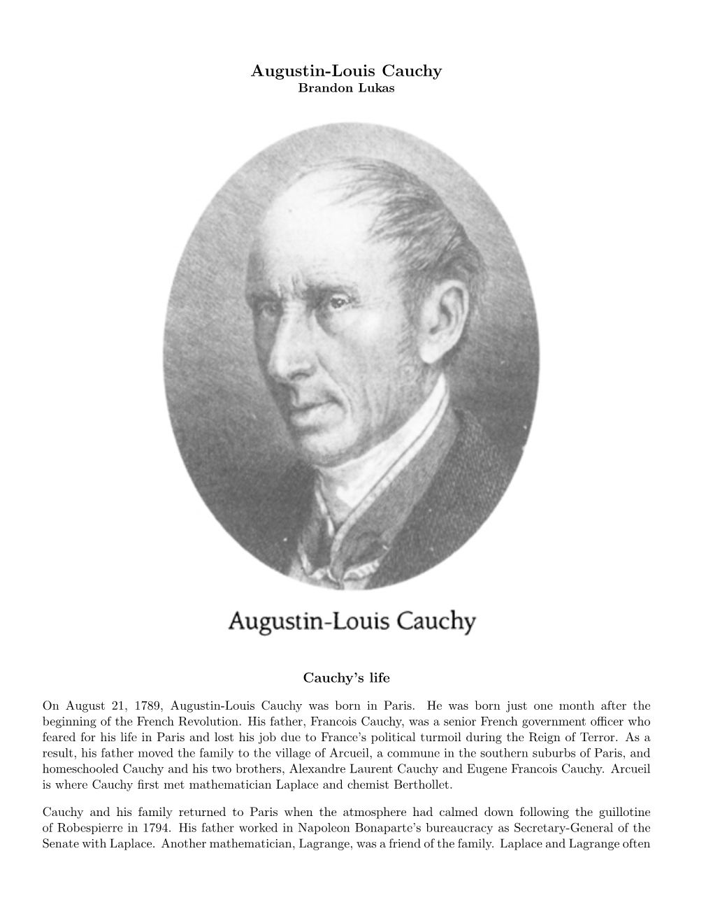 Augustin-Louis Cauchy Brandon Lukas