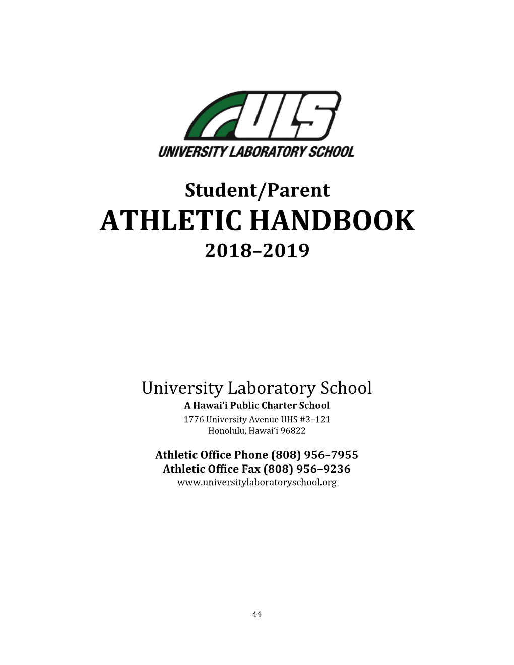 Athletic Handbook 2018–2019