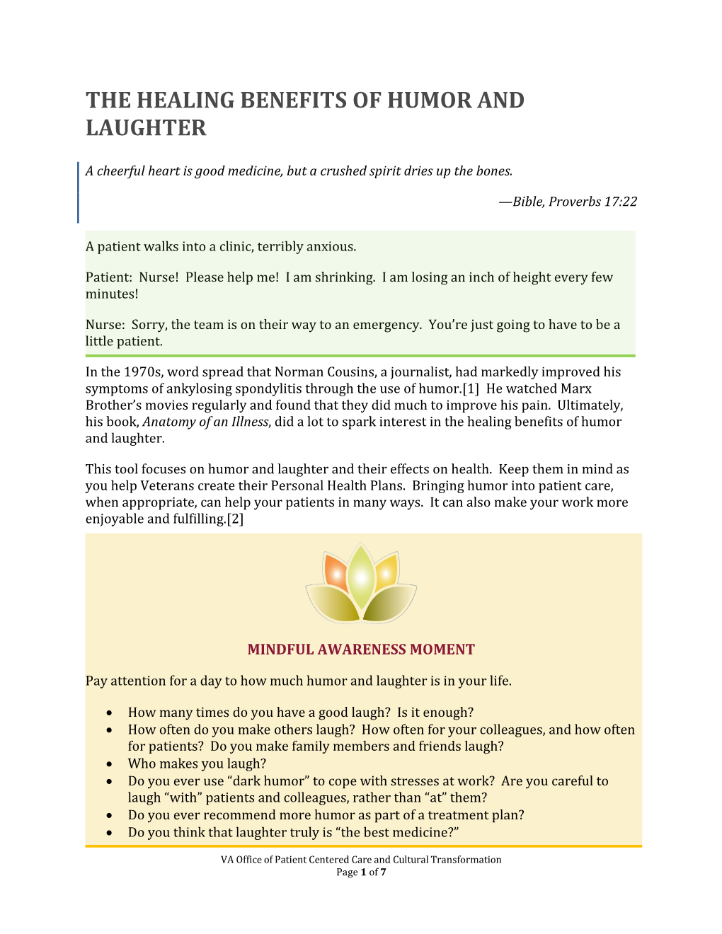 The Healing Benefits of Humor and Laughter