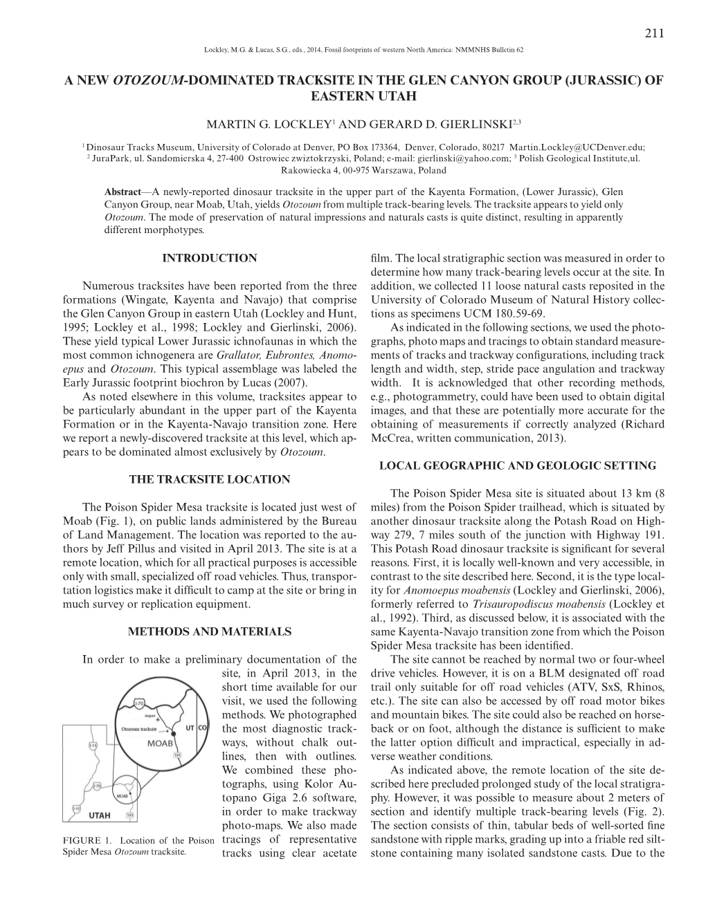 A New Otozoum-Dominated Tracksite in the Glen Canyon Group (Jurassic) of Eastern Utah