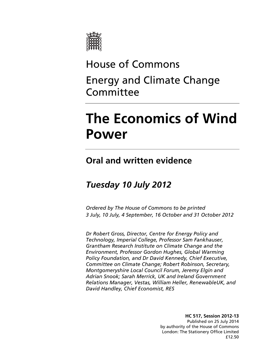 The Economics of Wind Power