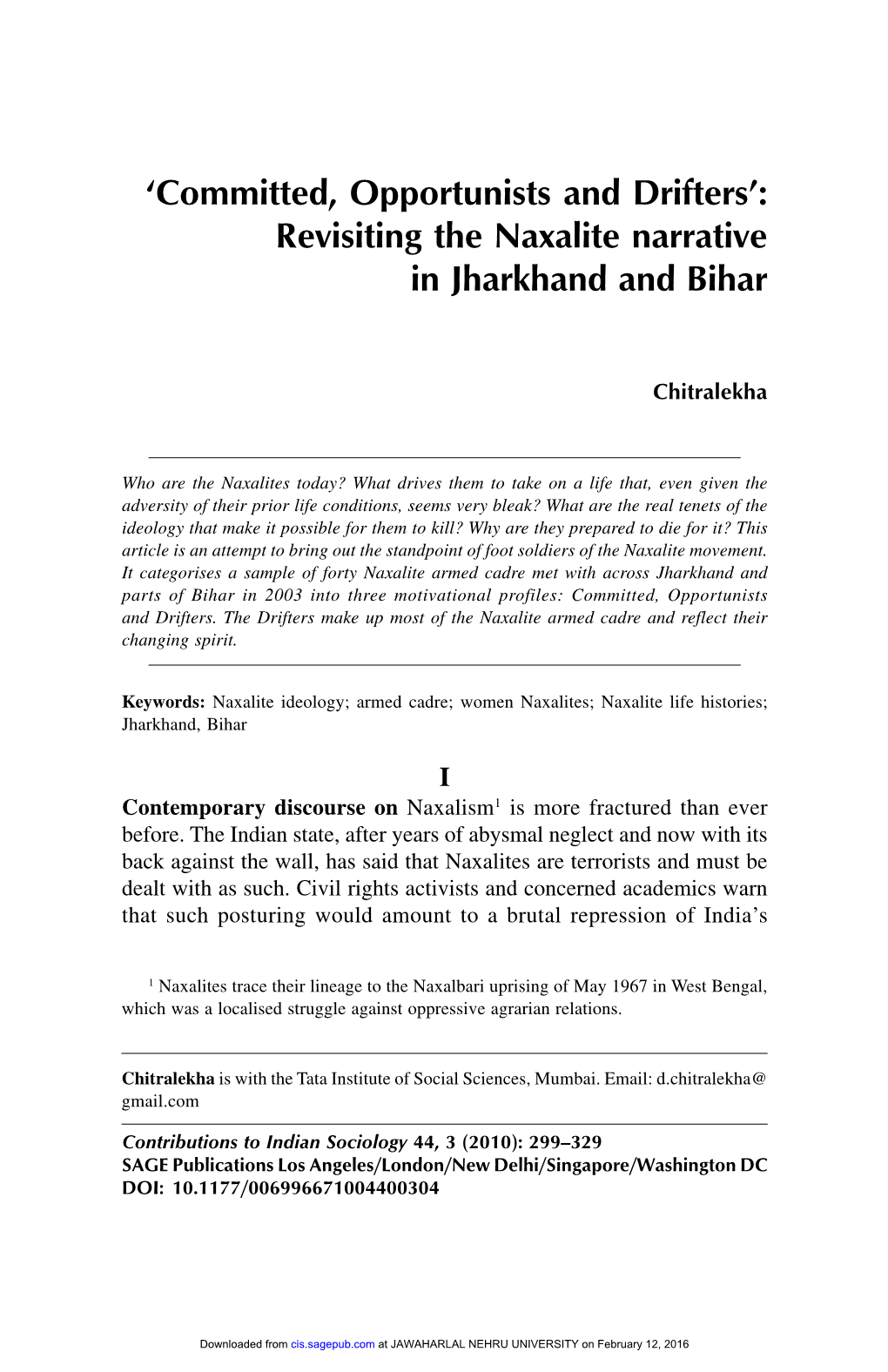 Revisiting the Naxalite Narrative in Jharkhand and Bihar