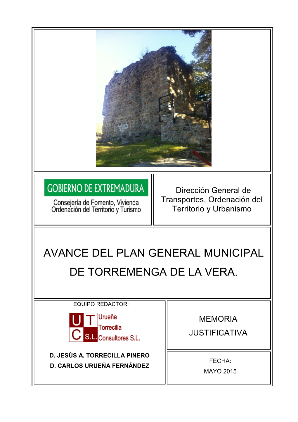 Avance Del Plan General Municipal De Torremenga De La Vera