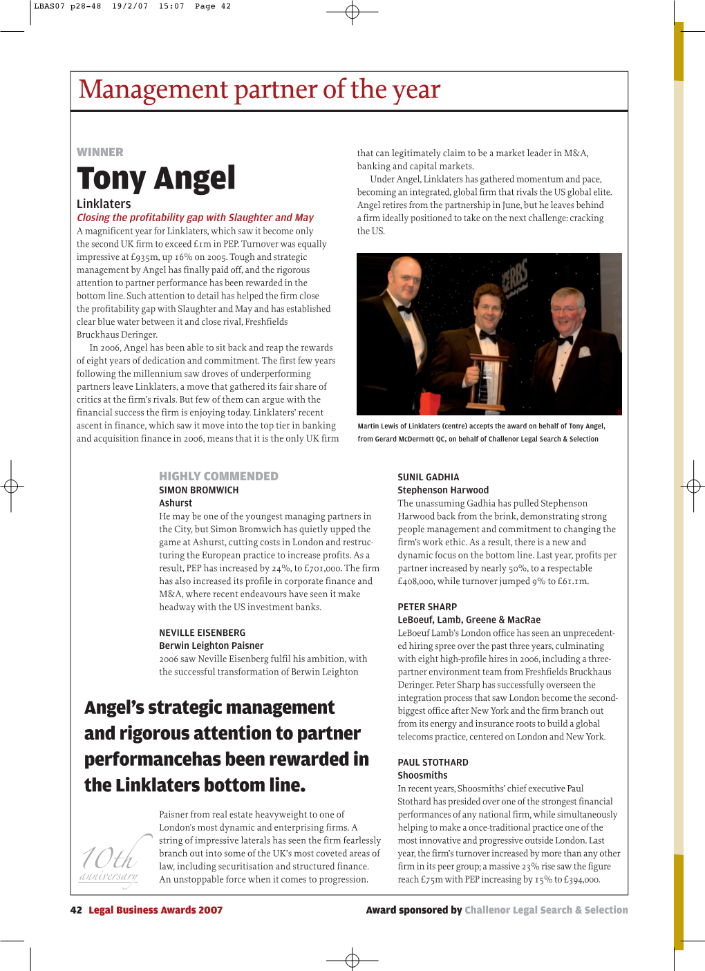 Tony Angel Becoming an Integrated, Global Firm That Rivals the US Global Elite