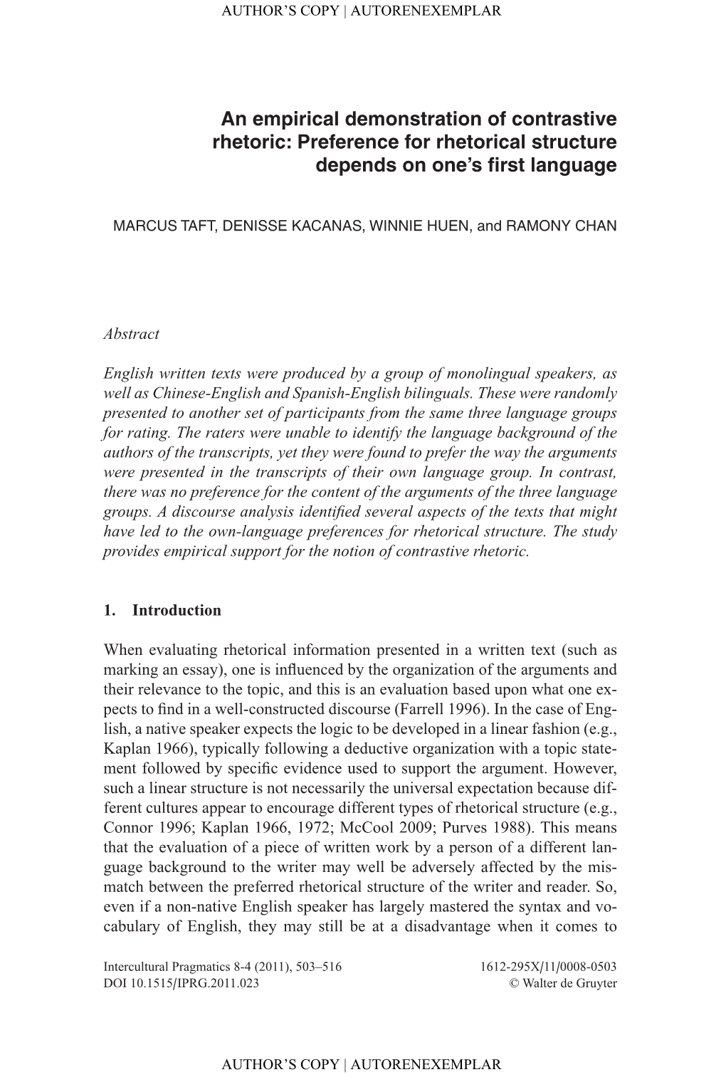 Preference for Rhetorical Structure Depends on One's First Language