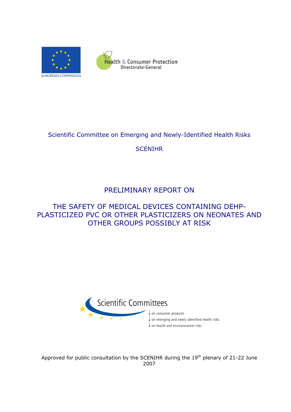 Preliminary Report on the Safety of Medical Devices