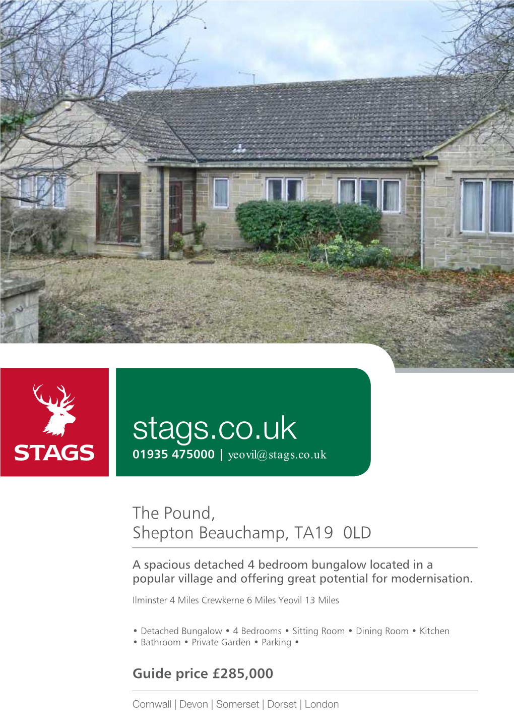 Stags.Co.Uk 01935 475000 | Yeovil@Stags.Co.Uk