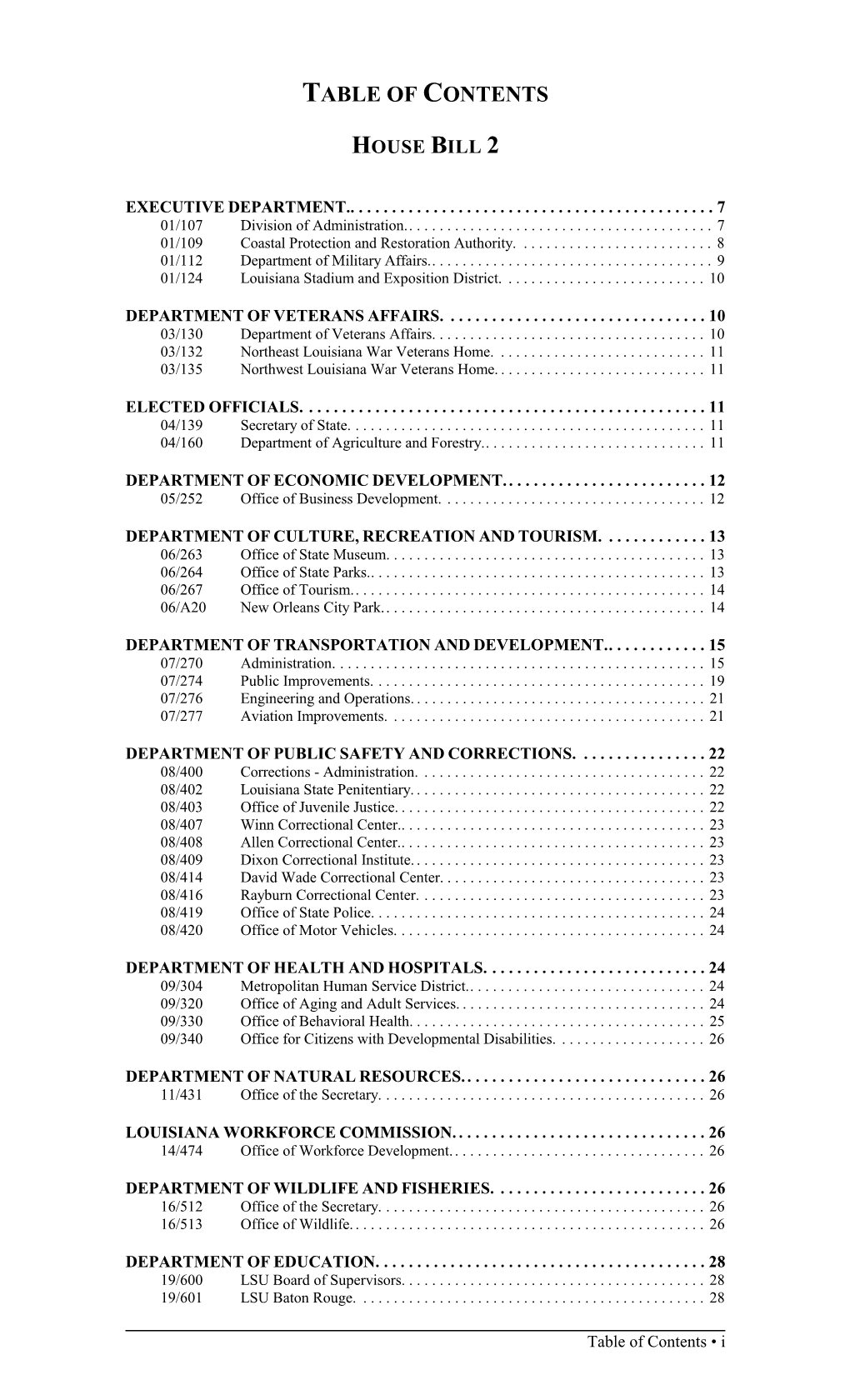 Table of Contents