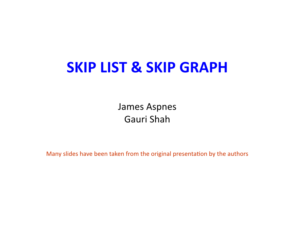 Skip List & Skip Graph